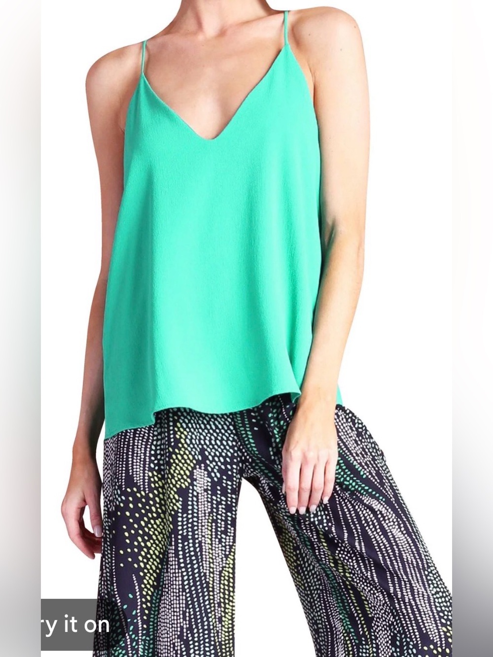 Forever 21 Teal V-Neck Tank Top
